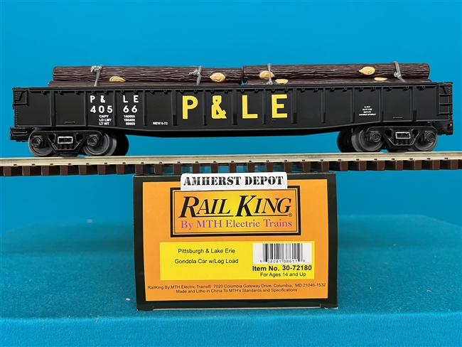 30-72180 Pittsburg & Lake Erie Gondola Car w/Log Load PLE MTH