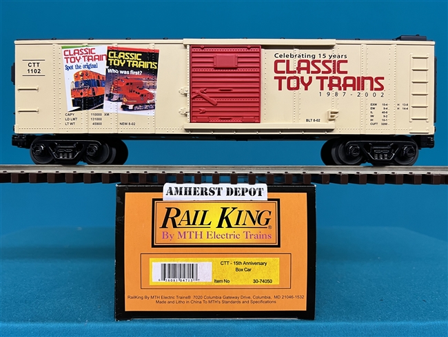 30-74050 Classic Toy Trains 19th Anniversary Box Car MTH