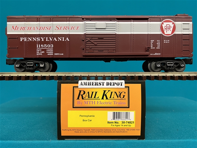 30-74821 Pennsylvania  Box Car MTH PRR