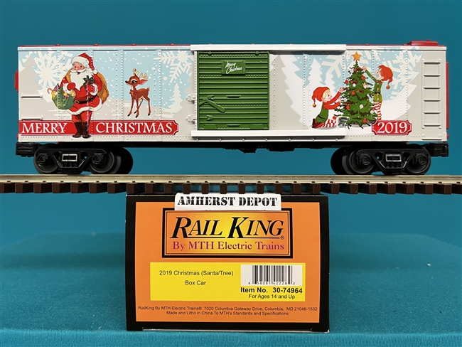 30-74964 2019 Christmas Santa/Tree  Box Car MTH