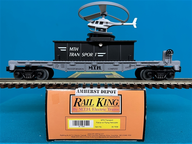 30-7658 MTH Transport Flat Car with Helicopter