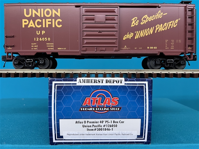 3001846-1  Union Pacific  #126050 PS1 Box Car Atlas O  UP