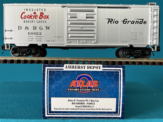 3001854-2 Rio Grande  #60022  PS1 Box Car Atlas O D &RGW