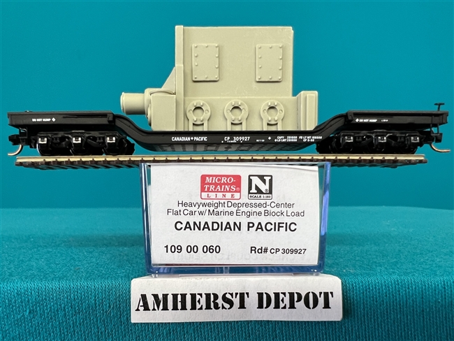 109060 Micro Train Canadian Pacific Heavy weight Flat Car with Marine Block CP