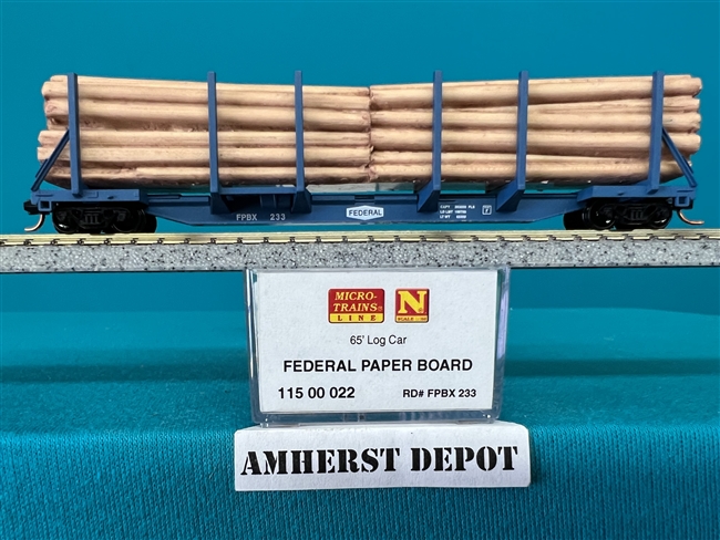 115022 Micro-Trains Federal Paper Board  65' Log Car