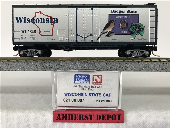 21 00 387 Micro Train Wisconsin State Car WI Box Car