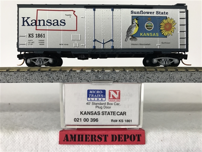 21 00 396  Micro Trains Kansas State Car KS Box Car