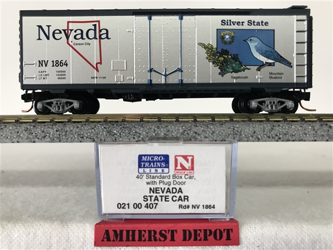 21 00 407 Micro Trains Nevada State Box Car NV