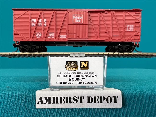 MTL 028 00 270 C,B & Q Box Car Micro-Trains Chicago, Burlington & Quincy