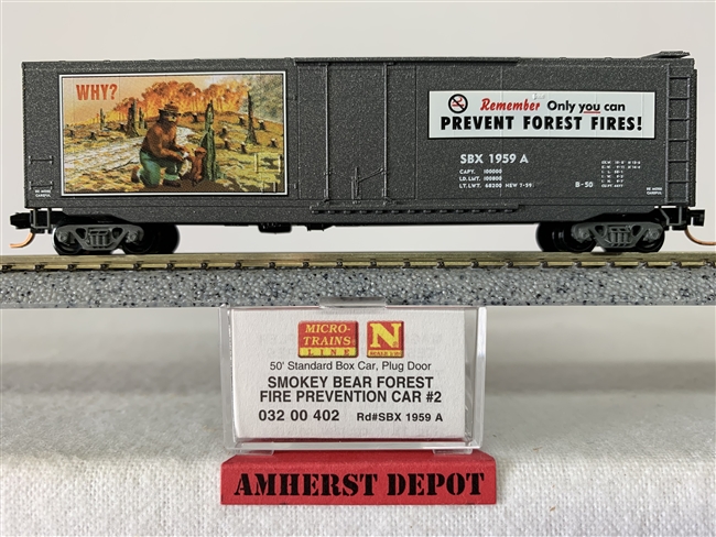 32-00-402  Micro Trains Smokey Bear Box Car