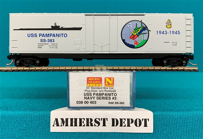 38 00 403 Micro Trains USS Pampanito Navy Box Car