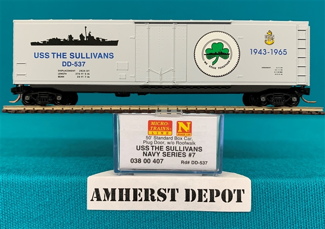 38 00 407 Micro Trains USS The Sullivans Box Car  US Navy