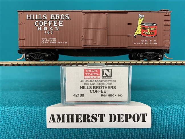 42100 Micro Trains Hills Brothers Coffee #163 Box Car