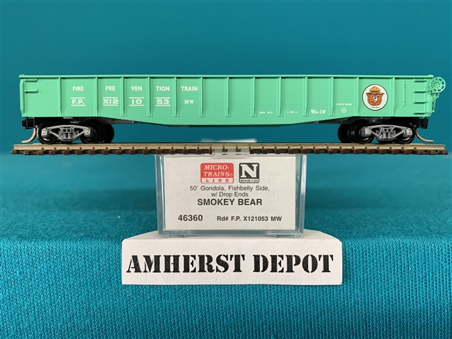 46360 Micro Trains Smokey Bear Gondola Car