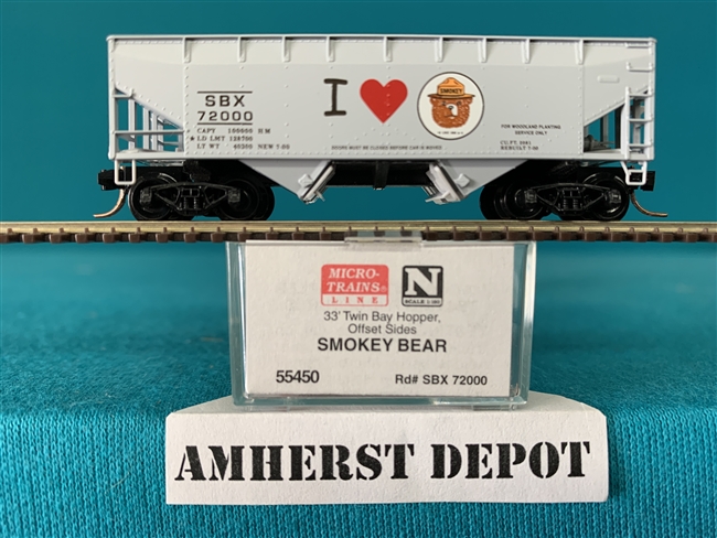 55450 Micro-Trains Smokey Bear Twin Bay Hopper