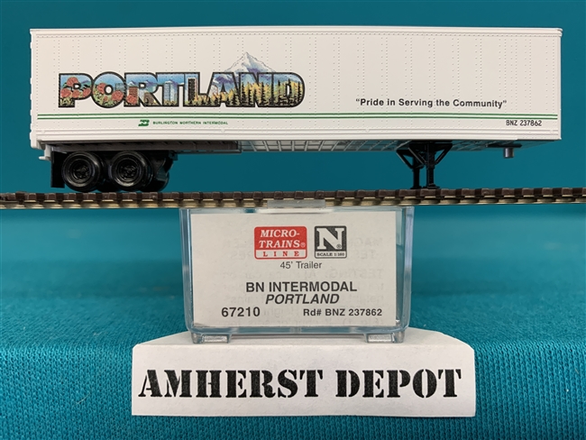 67210 Micro Trains BN Intermodal Portland 45' Trailer Car