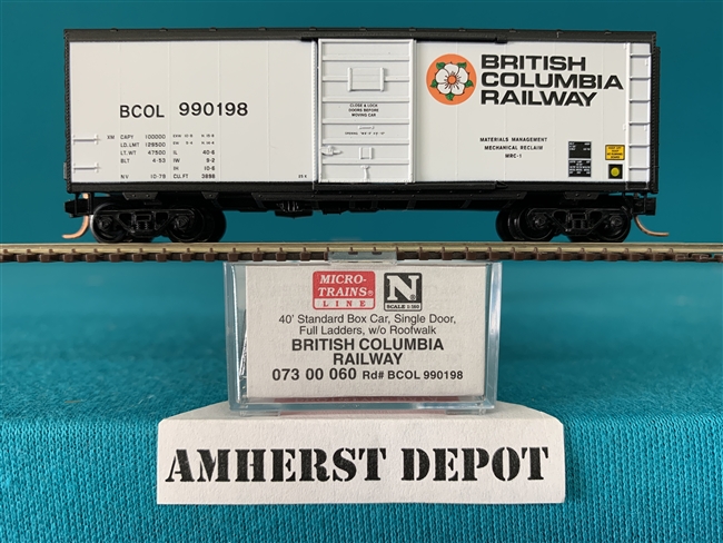 73 00 060 Micro Trains British Columbia Railway Box Car BC