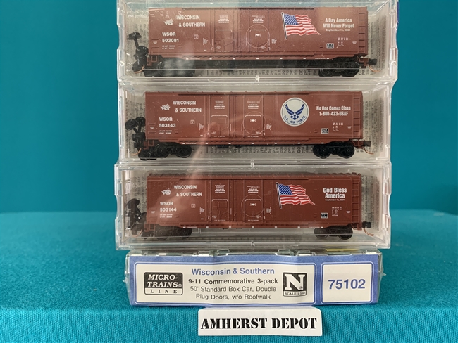 75102 Micro Trains Wisconsin & Southern 9-11 3 Pack Set