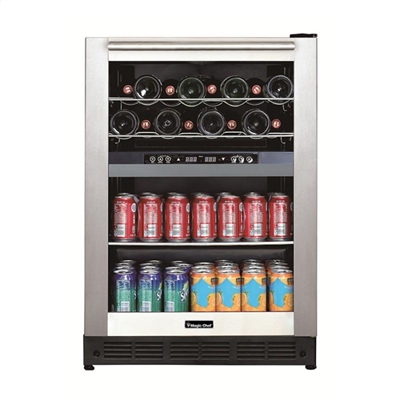 Magic Chef BTWB530ST 24" Dual Zone Built-in Wine & Beverage Cooler