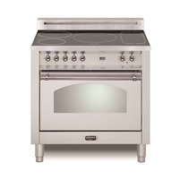Lofra Dolcevita 36 Inch Induction Range Oven Freestanding, Convection,9 Cooking Modes, 5 Heating Zones,1 Bridge Zone, Power Boost, Stainless Steel Chrome Trim