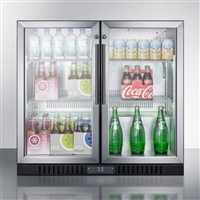 Summit SCR7012DB 36" 7.4 cu.ft. Freestanding Compact Beverage Center W/Lock