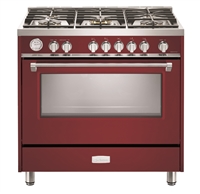 Verona Designer Series VDFSGG365BU 36" All Gas Range Oven Burgundy