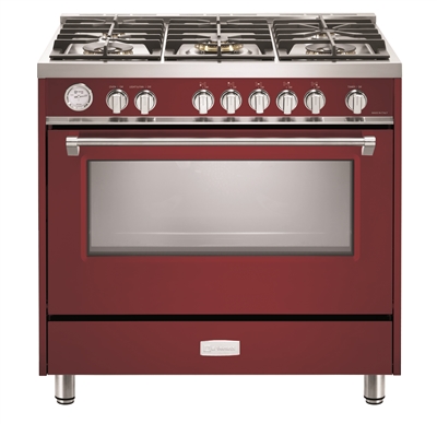 Verona Designer Series VDFSGG365BU 36" All Gas Range Oven Burgundy