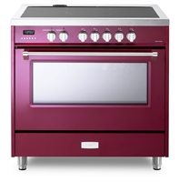 Designer Series VDFSIE365BU 36 Inch 5 cu.ft Induction Range Oven Freestanding, 5 Elements Smoothtop Cooktop, Convection Burgundy