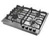 Verona Designer Series VDGCT424FSS 24 Inch Gas Cooktop with 4 Brass Sealed Burners, Continuous Grates Stainless Steel