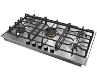 Verona Designer Series VDGCT536FSS 36" Gas Cooktop 5 Sealed Brass Burners Stainless Steel