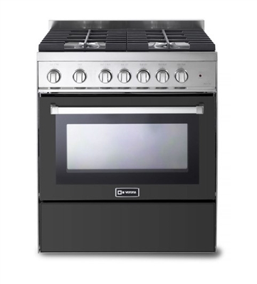 Verona VEFSGG304NE 30" Gas Range Oven 4 Burner Matte Black