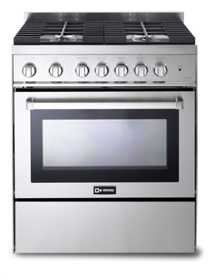 Verona VEFSGG304NSS 30" Gas Range Oven 4 Burner Stainless Steel