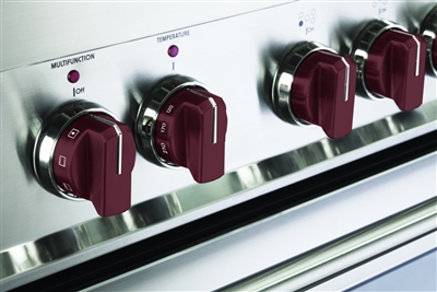 Verona VEKNDIESBU Set of 7 Knobs for Designer Single Oven Induction Range - Burgundy