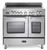 Verona Prestige Series VPFSEE365DSS 36 Inch Freestanding All Electric Range Double Oven Convection,  Cooktop Knobs and Handle Stainless Steel