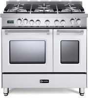 Verona Prestige Series VPFSGE365DW 36" Dual Fuel Range Convection Double Oven White