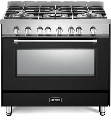 Verona Prestige Series VPFSGG365E 36" All Gas 5 Burner Range Convection Oven Matte Black