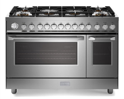 Verona VUFSGG486DSS 48 inch Ultima Collection All Gas Range Double Oven with 6 Brass Burners, 5.8 cu. ft. Oven Capacity Stainless Steel