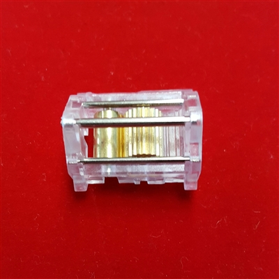 Cord Lock Mini Blind, Clear Plastic with Brass Wheel/Gear