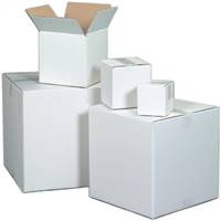 4 x 4 x 4" White Corrugated Boxes| Prism Pak