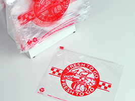 10 X 8 Slide Seal Saddle Pack Deli Bag -- Printed "Fresh to Go" Red Print 1.2 mil 1,000/cs| Prism Pak