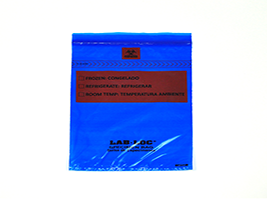Lab-LocÃ‚Â® Specimen Bags with Removable Biohazard Symbol - Blue Tint 6 X 9 1.75 mil 1,000/cs| Prism Pak