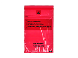 Lab-LocÃ‚Â® Specimen Bags with Removable Biohazard Symbol - Red Tint 6 X 9 1.75 mil 1,000/cs| Prism Pak
