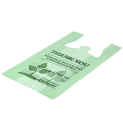Biodegradable Green Plastic T-Shirt Bag