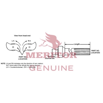 Meritor Camshaft Rh P/N: 2210N5188