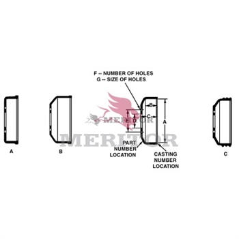 Meritor Brake Drum P/N: 3219L4016