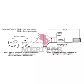 Meritor Camshft 1.50-28 P/N: R607248