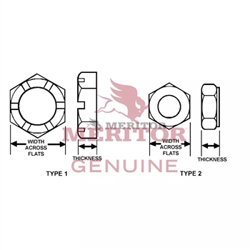 Meritor Locknut P/N: NUEL8-20-8 or NUEL8208