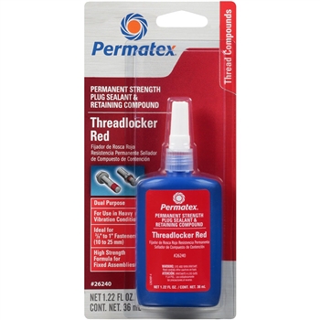 Permatex Permanent Strength Threadlocker RED and Cup/Core Plug Sealant Retaining Compound P/N: 26240