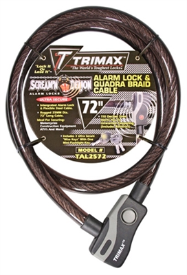 Trimax 6' Alarm Lock and Quadra-Braid Cable