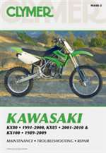 Clymer Manuals Kawasaki KX80 1991-2000, KX85 2001-2010 and KX100 1989-2009